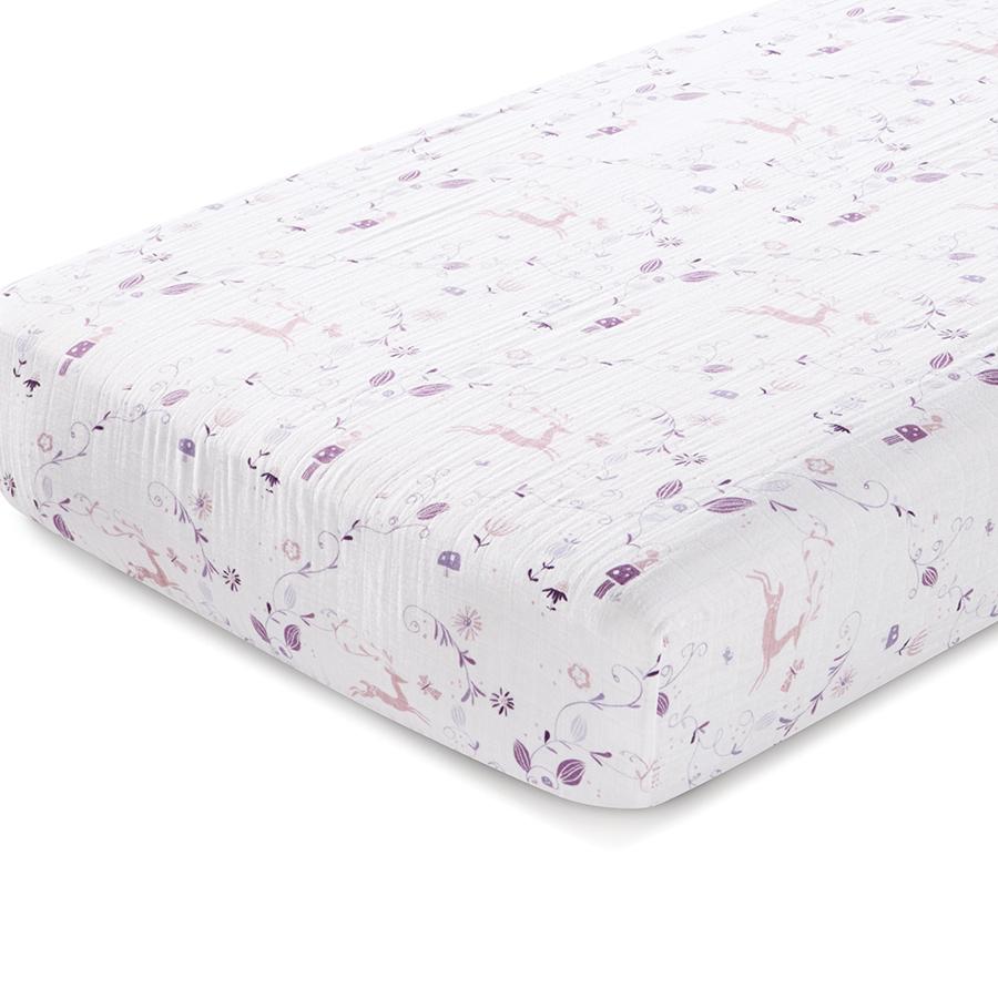 aden-anais-crib-sheet-organic-muslin-purple-pink-deer