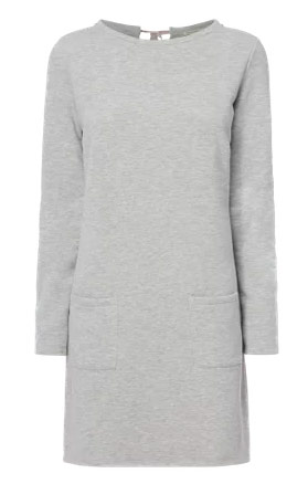 Sweatkleid mit Eingrifftaschen, silber meliert